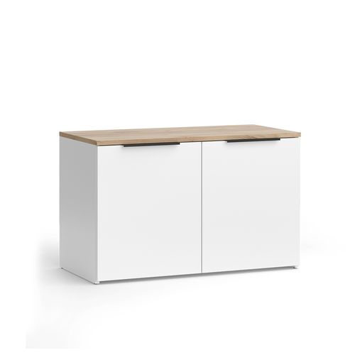 Sideboard Wido 51708 Blanc/sonoma 80x50cm Avec 2 Portes
