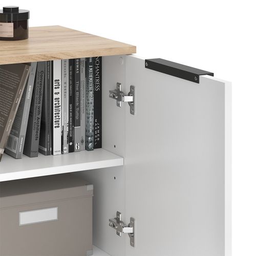 Sideboard Wido 51708 Blanc/sonoma 80x50cm Avec 2 Portes