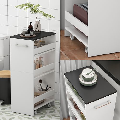 Caisson à Roulettes Rivo 51716 Blanc/anthracite 30x84.8cm