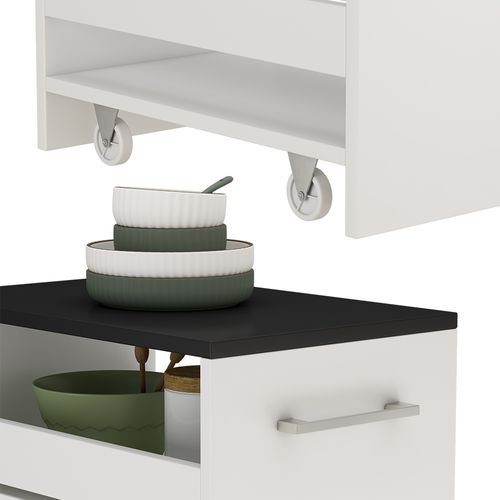 Caisson à Roulettes Rivo 51716 Blanc/anthracite 30x84.8cm