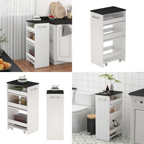 Caisson à Roulettes Rivo 51716 Blanc/anthracite 30x84.8cm