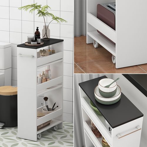 Caisson à Roulettes Rivo 51717 Blanc/anthracite 20x84.4cm