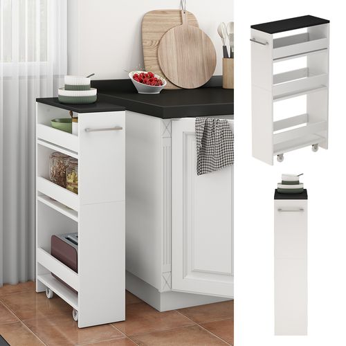 Caisson à Roulettes Rivo 51717 Blanc/anthracite 20x84.4cm