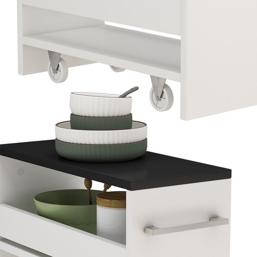 Caisson à Roulettes Rivo 51717 Blanc/anthracite 20x84.4cm