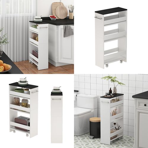 Caisson à Roulettes Rivo 51717 Blanc/anthracite 20x84.4cm