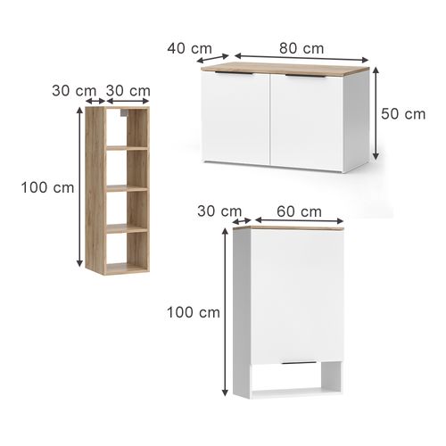 Meuble-paroi Wido 51725 Blanc/sonoma 5 Pièces