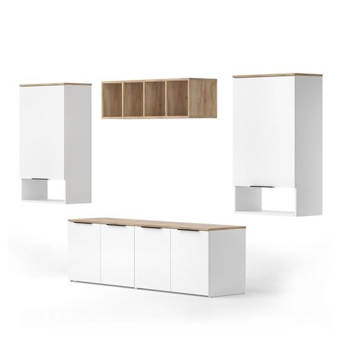 Meuble-paroi Wido 51725 Blanc/sonoma 5 Pièces