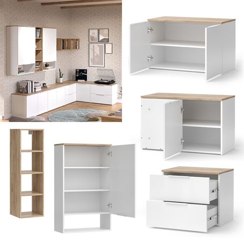 Meuble-paroi Wido 51728 Blanc/sonoma 9 Pièces