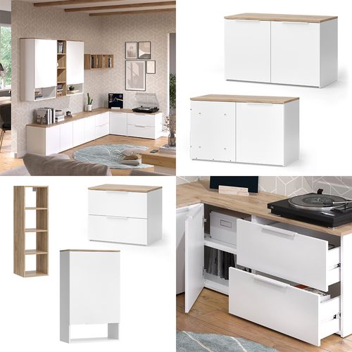 Meuble-paroi Wido 51728 Blanc/sonoma 9 Pièces