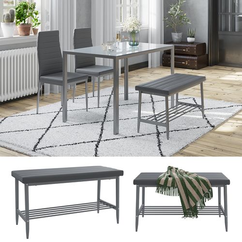 Banc Dangle Grand, Gris, 85x35cm