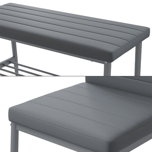 Banc Et Chaise Grand 51764 Gris 85x46.5cm Set De 3 Pièces