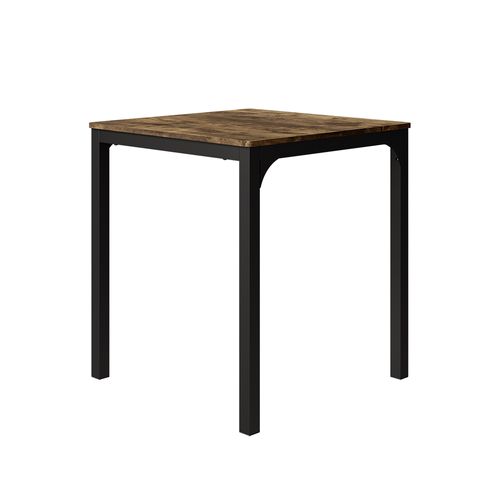 Table De Salle à Manger Fyrk 51767 Noir/chêne Rustique 70x70cm