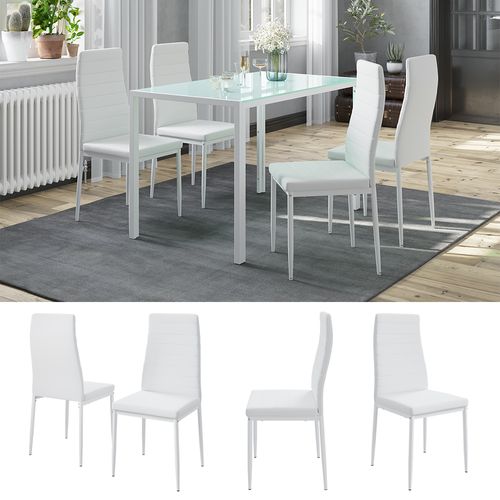 Chaise De Salle à Manger Grand 51771 Blanc 42.5x48cm Lot De 4