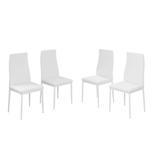 Chaise De Salle à Manger Grand 51771 Blanc 42.5x48cm Lot De 4