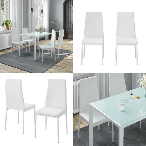 Chaise De Salle à Manger Grand 51771 Blanc 42.5x48cm Lot De 4