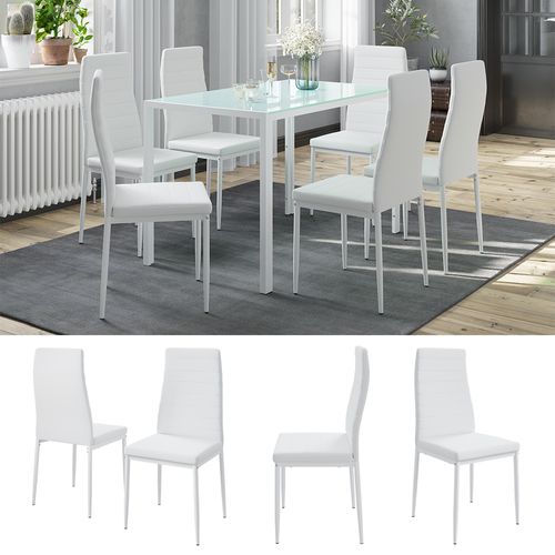 Chaise De Salle à Manger Grand 51772 Blanc 42.5x48cm Lot De 6