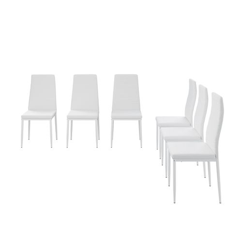 Chaise De Salle à Manger Grand 51772 Blanc 42.5x48cm Lot De 6