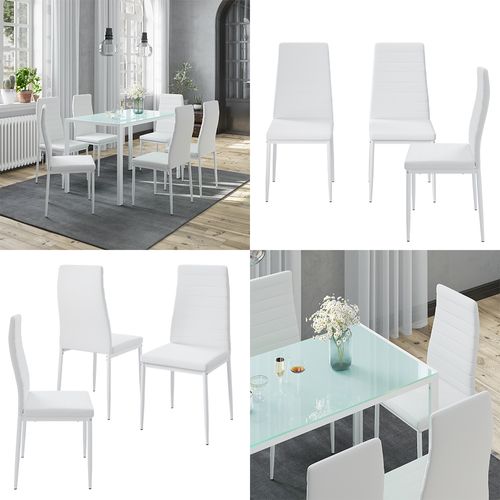 Chaise De Salle à Manger Grand 51772 Blanc 42.5x48cm Lot De 6
