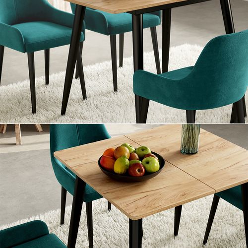 Table De Salle à Manger Beaver 51773 Chêne Noir/force De Lor 80x70cm Extensible