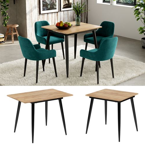 Table De Salle à Manger Beaver 51773 Chêne Noir/force De Lor 80x70cm Extensible