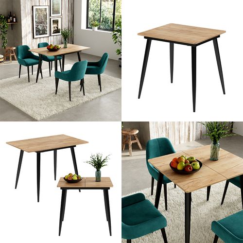 Table De Salle à Manger Beaver 51773 Chêne Noir/force De Lor 80x70cm Extensible