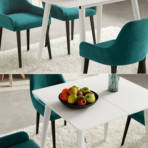 Table De Salle à Manger Beaver 51775 Blanc 80x70cm Extensible