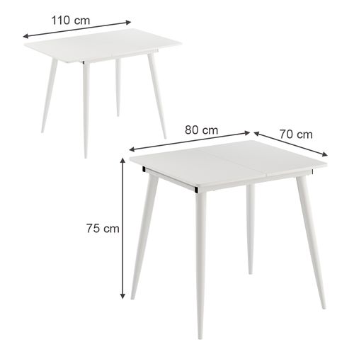 Table De Salle à Manger Beaver 51775 Blanc 80x70cm Extensible