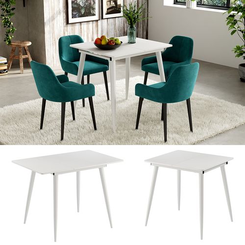 Table De Salle à Manger Beaver 51775 Blanc 80x70cm Extensible