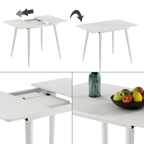 Table De Salle à Manger Beaver 51775 Blanc 80x70cm Extensible
