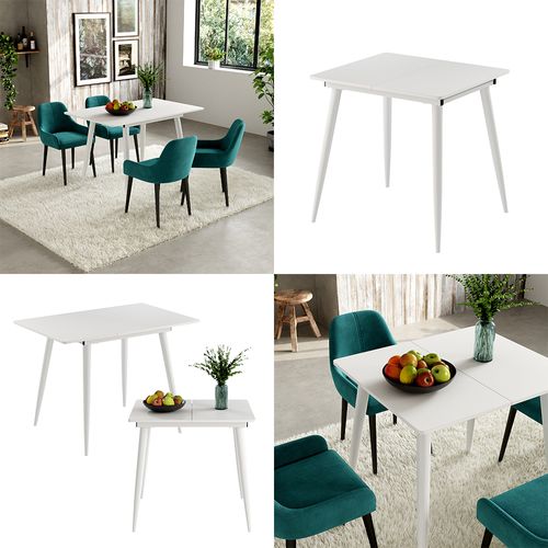 Table De Salle à Manger Beaver 51775 Blanc 80x70cm Extensible