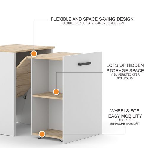 Table à Manger Adam 51785 Greige/artisan 60x50.4cm Extensible