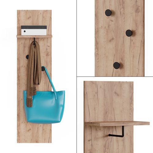 Portemanteau Mural Siri 51830 Chêne De Force Doré 36x135cm