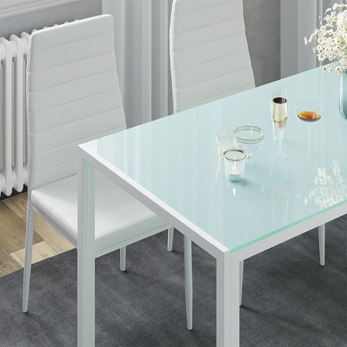 Ensemble De Table à Manger Grand 51841 Blanc 120x75cm Avec 4 Chaises