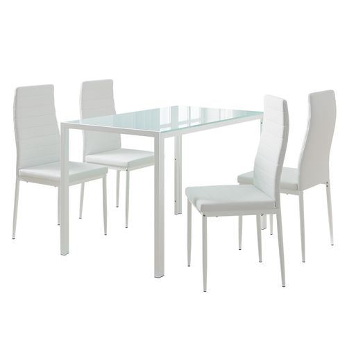 Ensemble De Table à Manger Grand 51841 Blanc 120x75cm Avec 4 Chaises