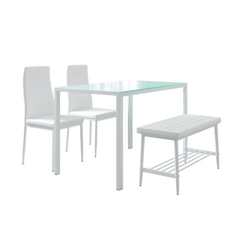 Ensemble De Table à Manger Grand 51843 Blanc 120x70cm 4 Pièces