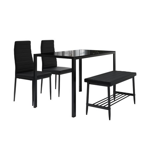 Ensemble De Table à Manger Grand 51844 Noir 120x70cm Set De 4 Pièces