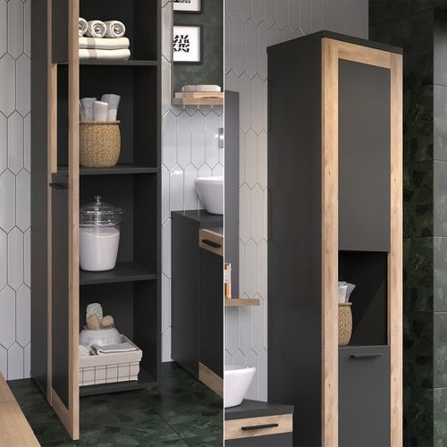 Armoire De Salle De Bain Niko 51868 Anthracite 40x194.3cm