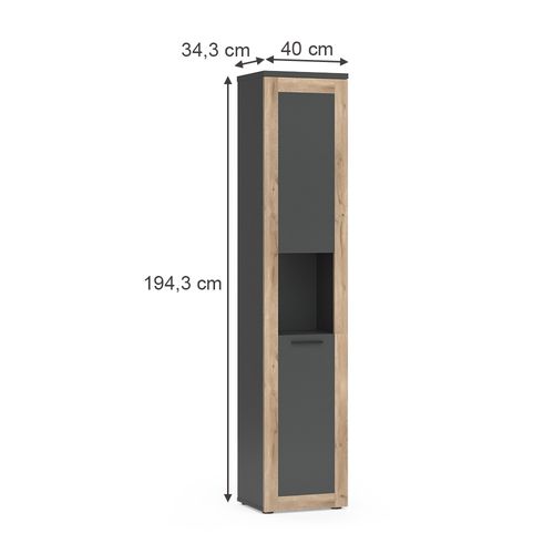 Armoire De Salle De Bain Niko 51868 Anthracite 40x194.3cm