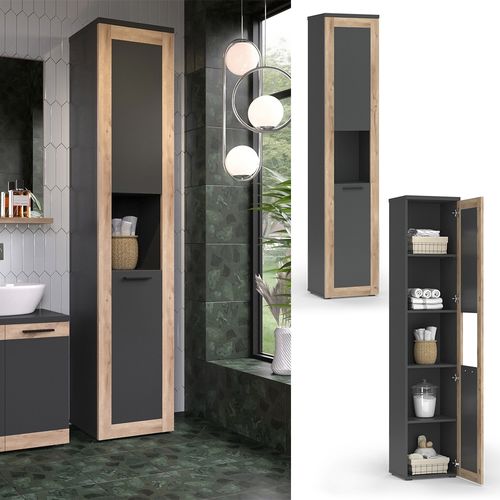 Armoire De Salle De Bain Niko 51868 Anthracite 40x194.3cm