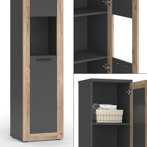 Armoire De Salle De Bain Niko 51868 Anthracite 40x194.3cm