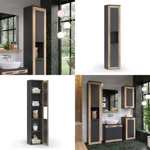 Armoire De Salle De Bain Niko 51868 Anthracite 40x194.3cm