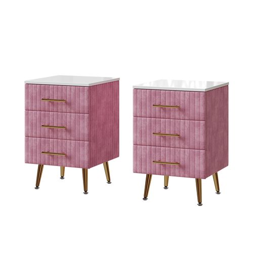 Table De Nuit Velia 53034 Rose Lot De 2