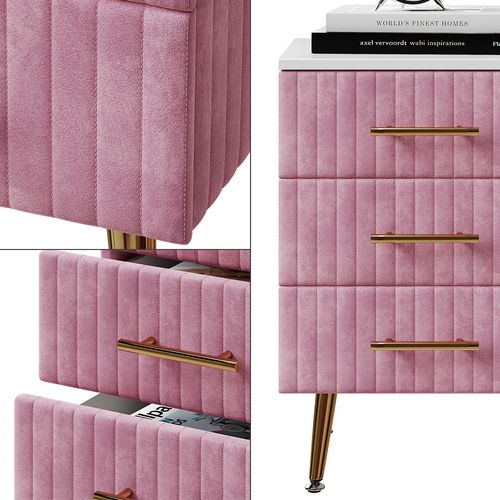 Table De Nuit Velia 53034 Rose Lot De 2