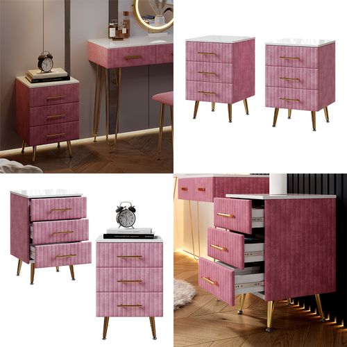 Table De Nuit Velia 53034 Rose Lot De 2