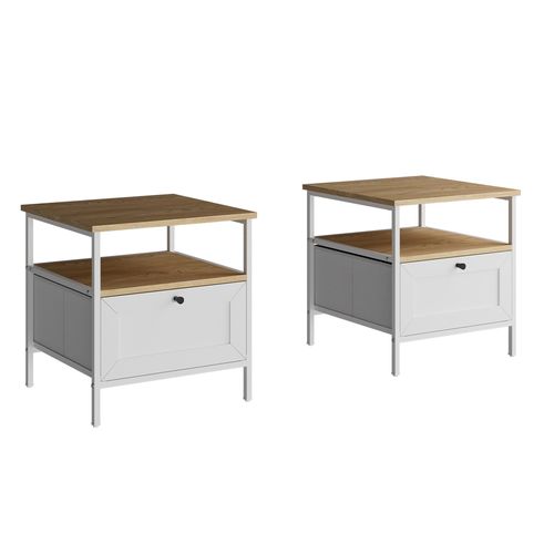 Table De Nuit Lunis 51892 Blanc Lot De 2