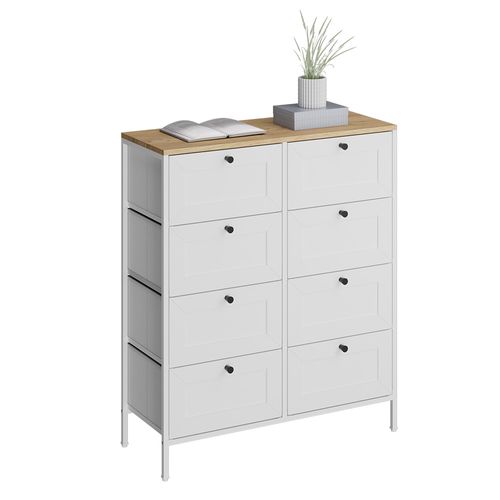 Commode Belaro 51893 Blanc 80x95cm Avec 8 Tiroirs