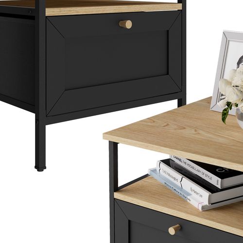Table De Nuit Lunis 51896 Noir Lot De 2