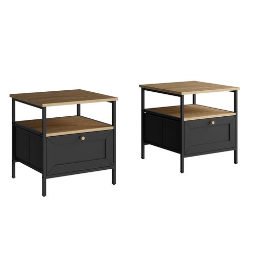 Table De Nuit Lunis 51896 Noir Lot De 2