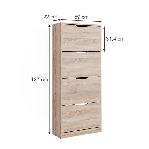 Meuble à Chaussure Luca, Sonoma, 59x137cm