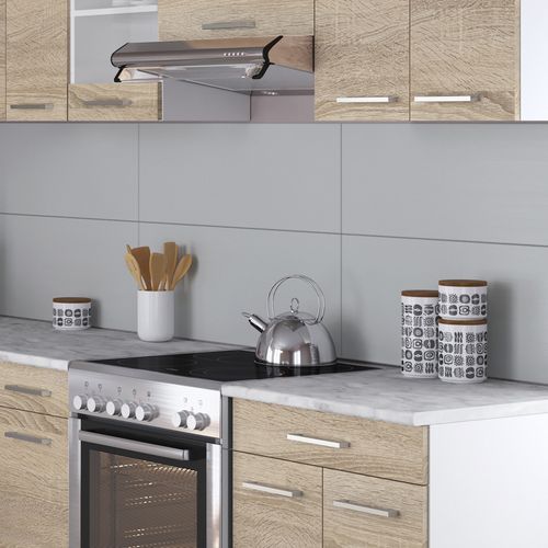 Cuisine Dangle Rick 51948 Blanc/sonoma 247x60cm , Pt Marbre Avec Bande LED